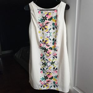 Floral printed white summer dress